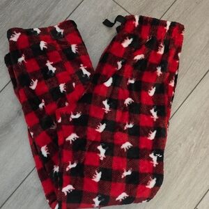 Kids Flannel Pajama Bottoms - Red and Black Checkered